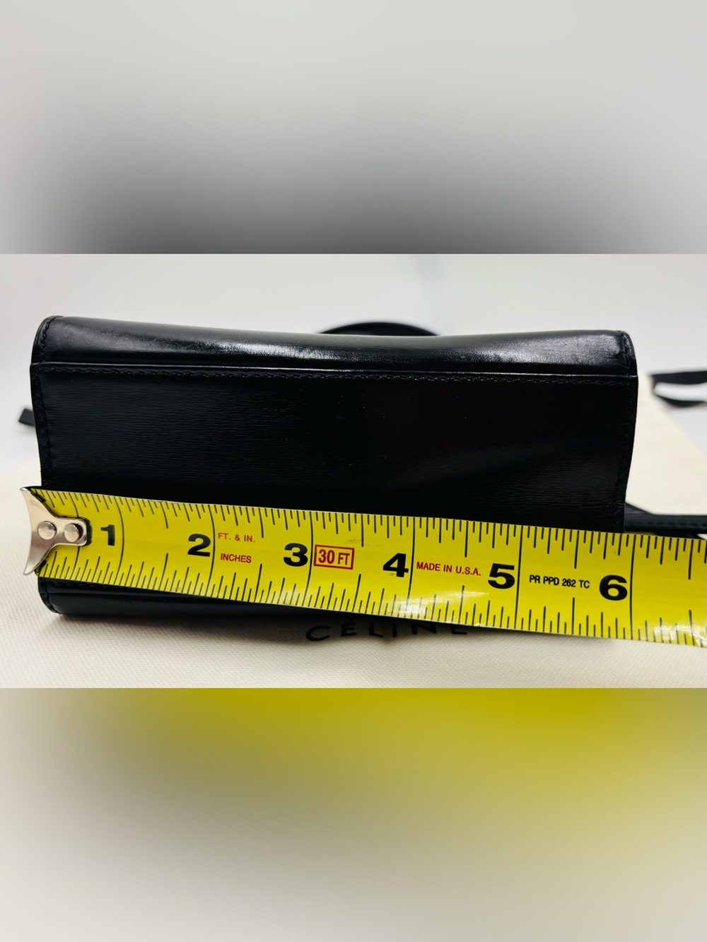 Vintage Celine Black Leather Crossbody Mini Bag with Gold Hardware - Picture 11 of 16
